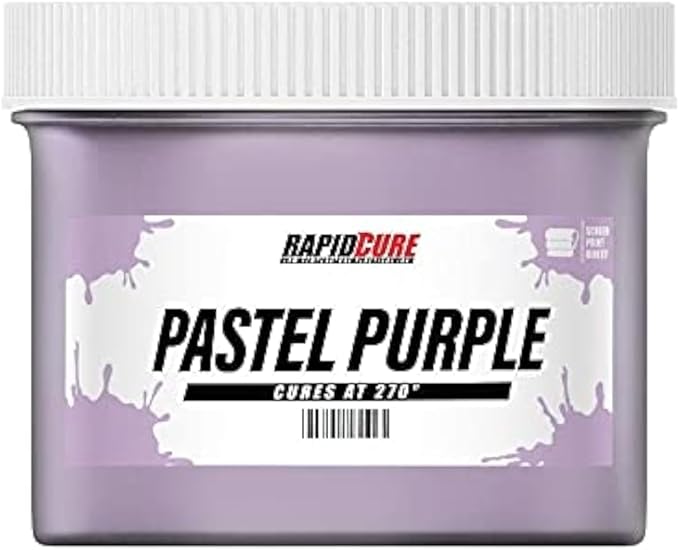 Rapid Cure® Screen Printing Ink Pastel Purple (8 oz.) - Plastisol Ink for Screen Printing Fabric - Low Temperature Curing Plastisol by Screen Print Direct - Purple Plastisol Ink for Silk Screens