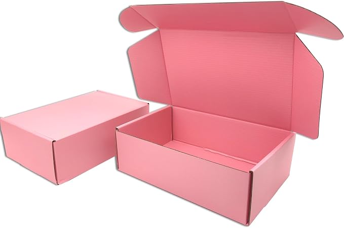 9x6x3 Shipping Boxes Set of 30, Pink Mailer Corrugated Cardboard Box | for Packaging, Literature, Packing, Mailing, Storage, Small Business, Moving, Gift, Supplies, Quick Fold, Tab Locking