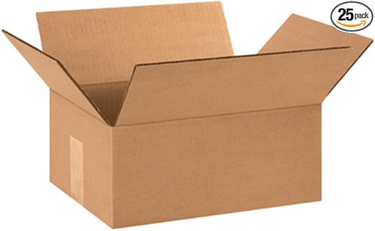 BOX USA Shipping Boxes Medium 12"L x 9"W x 5"H 25-Pack - Corrugated Cardboard Box for Moving, Mailing, Packing, Packaging and Storage