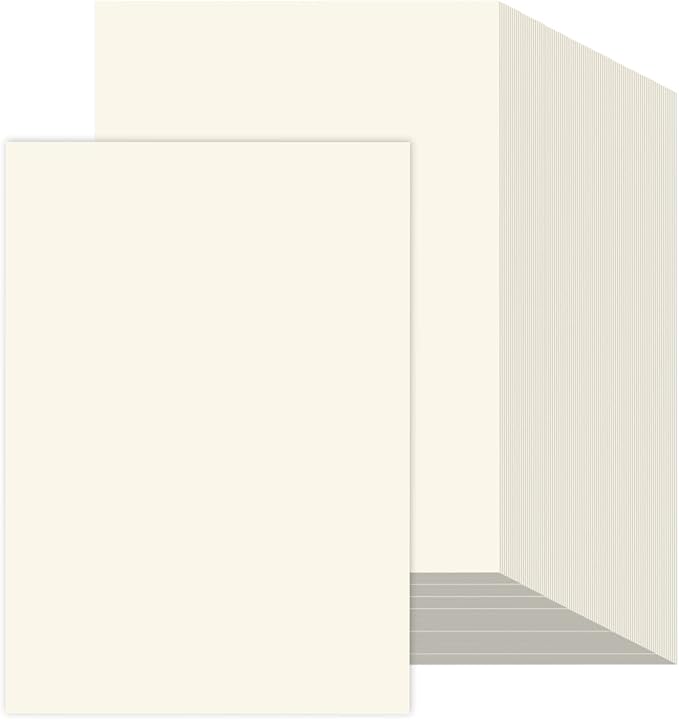 200 Sheets Ivory Printer Paper 8.5x11, 32 lb/120 gsm Stationery Paper, Cream Cardstock Paper Sheets for Printing, Copy, Crafts, Letters, Invitations, Laser & Inkjet Printer Compatible