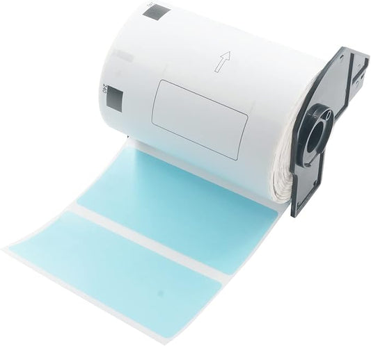 BETCKEY - Large Multi-Purpose Labels Replacement for Brother DK-1240 (4 in x 2 in), Compatible with Brother QL Label Printers [1 Rolls/600 Labels, Light Blue]