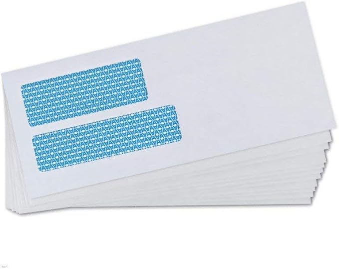 Aimoh #9 Envelopes Self Seal Flip Security Envelopes Double Window 500ct | Flip & Seal, for Invoices, Statements, Documents, Flip & Seal Adhesive, Security Tinted, 3-7/8 x 8-7/8, 24 lb Paper (30109)