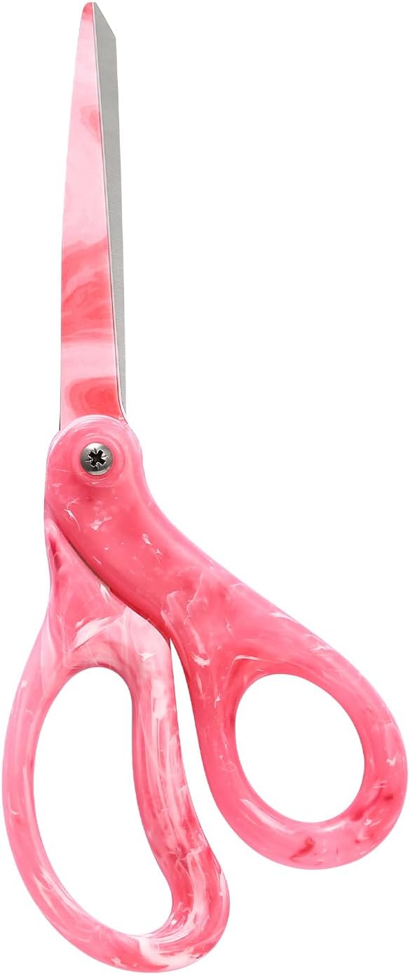 LIVINGO All Purpose Scissors 8" Heavy Duty Shears Gradient Pink | Sharp Stainless Steel Blade, Smooth Comfort Grip, Fabric Paper Arts Crafts Office Home Supplies