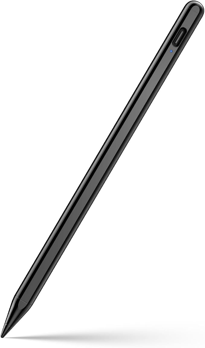 Stylus Pen for iPad 6-11th Gen 2X Fast Charge, Palm Rejection-Black | Tilt Sensitivity, USB-C Charge, Compatible with 2018-2026 Apple Pencil iPad Pro 11/12.9/13, Air 3/4/5/M2/M3/M4, mini 5/6/7
