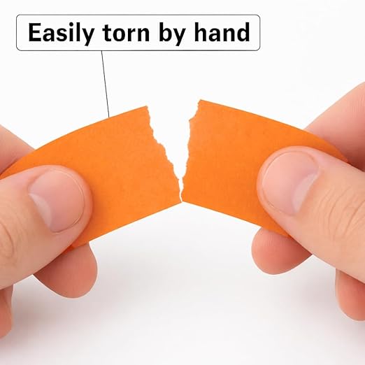 3 Pack Orange Painters Tape - Masking Tape 1 Inch Wide - Multi-Surface, Smart Adhesion, Indoor & Outdoor - 270FT Total - Paint Tape for DIY, Labeling, Art, Car, General Purpose (#3910)