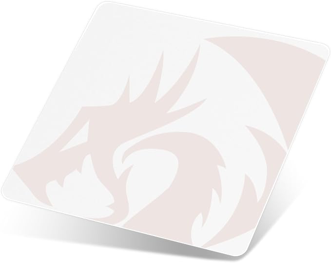 Redragon PG1M Glass Mouse Pad - Ultra-Smooth Precision Surface with Non-Slip Base, Easy to Clean, Hard Mousepad for Gaming - 11.8 x 11.8 x 0.15 inches, White
