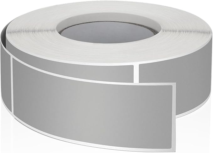 Grey Rectangle Stickers 3 x 1 Inch Color Coding Labels Vinyl Roll Self-Adhesive Waterproof Removable 500 PCS