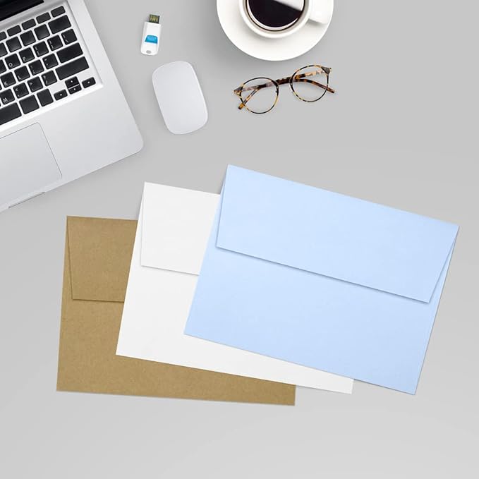 LUXPaper A7 Invitation Envelopes | Peel & Press | 5 1/4" x 7 1/4" | Baby Blue | 80lb. Text | 500 Qty