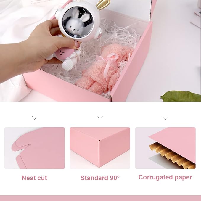 Pink Shipping Boxes Medium, 8x8x4" 20 Packs Mailing Packaging Boxes, Cardboard Mailer Boxes for Small Business Packing