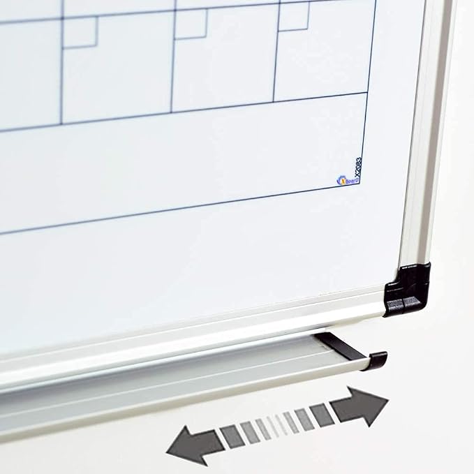 XBoard Magnetic Calendar Whiteboard for Wall 60" x 40" | Monthly Dry Erase Calendar Board, Silver Aluminium Framed for Planning