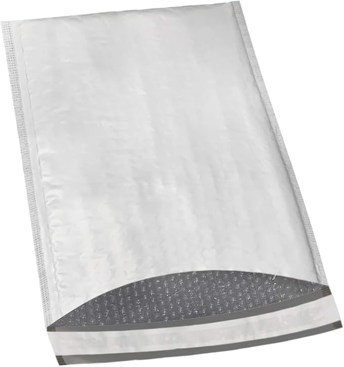 PackageZoom 50 Pcs Poly Bubble Mailers 4x8 Padded Envelopes #000 Shipping Envelopes 2.5 Mil