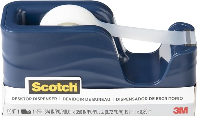 Scotch Desktop Tape Dispenser, Molten Ink (Navy), 2.13 in. x 2.75 in. x 5.25 in., 1 Tape Dispenser