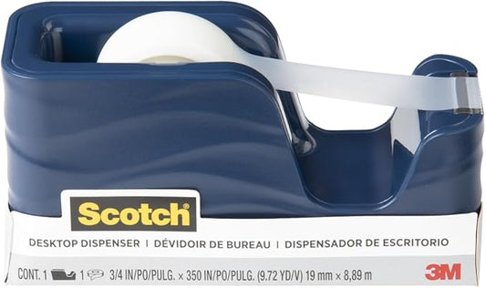 Scotch Desktop Tape Dispenser, Molten Ink (Navy), 2.13 in. x 2.75 in. x 5.25 in., 1 Tape Dispenser