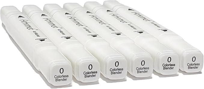 Arhomet 6pcs Colorless Alcohol Markers Set, Blender Blending Clear Markers Dual Tips Art Drawing Sketched Double Tipped for Adults Artists (Colorless)