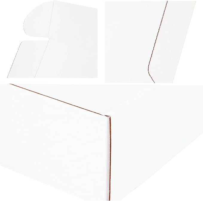 8x6x4 inch Small White Mailers Boxes Pack of 30 Recyclable Corrugated Gift Box for Packaging Shipping