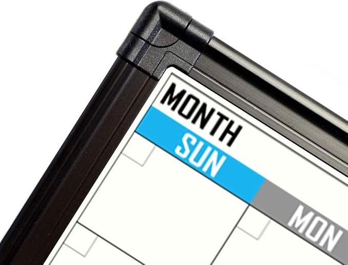 XBoard Monthly Whiteboard Calendar with Cork Board, 36" X 24" | Magnetic Dry Erase Calendar and Corkboard Combo for Planning Organization