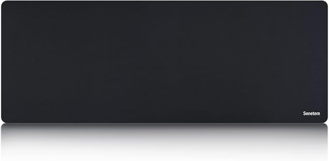 Senetem XXL Mouse Pad 31.5x15.7 in, Large Gaming Desk Mat, Black Non-Slip | Washable Smooth Surface Fits Wired & Wireless Mouse – Oversized Big & Long Keyboard Computer Black Mat for Desk office work