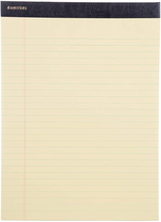 Mintra Office Canary Legal Pads - Premium Quality Heavyweight Paper With Micro-perforated sheets, Smooth-lined paper, Ideal for Office Tasks, Assignments or Notes, Meetings, and Journaling, 6 pack WIDE RULED, Yellow Paper, Premium Writing Pad, 8.5"x11"