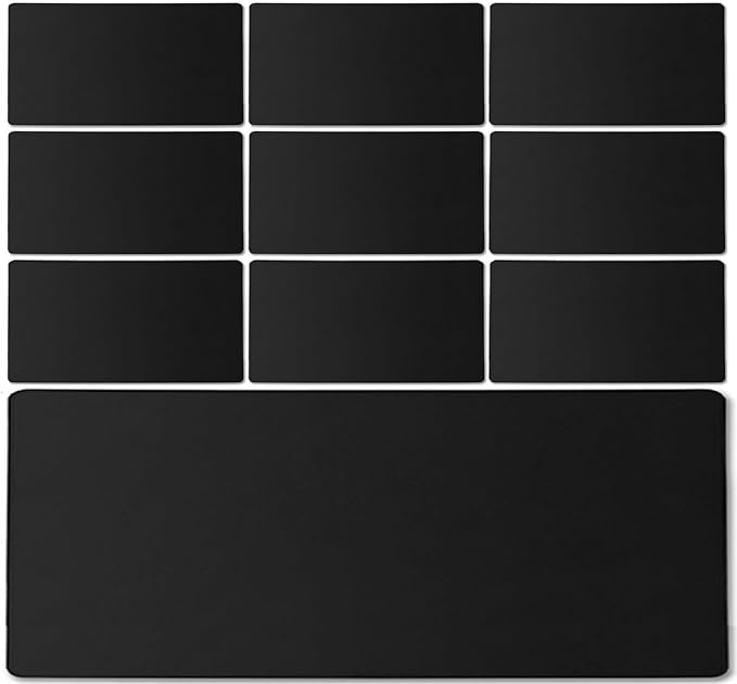 10 Pack 31.5" x 15.7" Waterproof Fabric Desk Pad, Black | Rubber Anti-Slip Base Stitched Edges No Curling Fits Laptop Keyboard and Mouse Smooth Office Mat Large Mouse Pad Work Game
