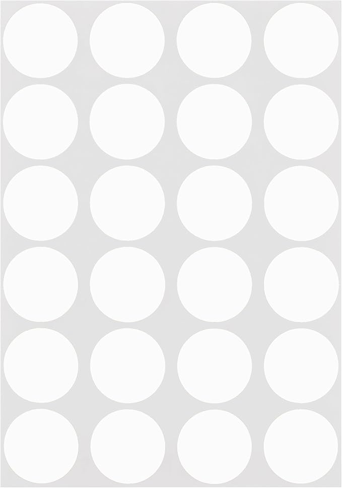 White Dot Stickers, 3/4 Inch, 1008/Pack | Semi-Gloss Paper Circle Labels On Sheets for Offices, Retail, Classrooms, and Warehouses. Made in USA
