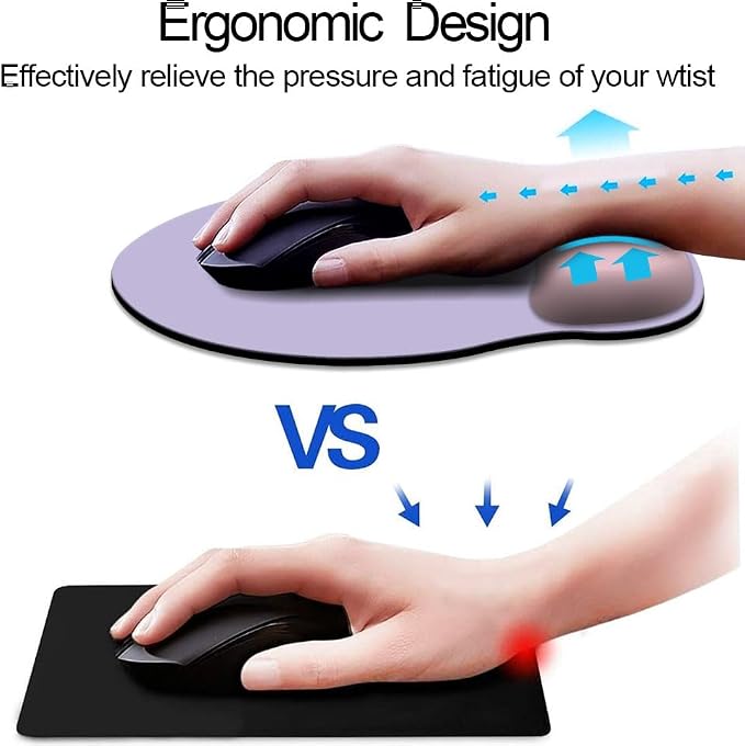 DOOKE ErgoComfort Wrist Rest Mouse Pad-Ergonomic Office Mousepad with Wrist Support-Non-Slip, Design Desk Accessories Mat for Home&Game Decor Pink Purple