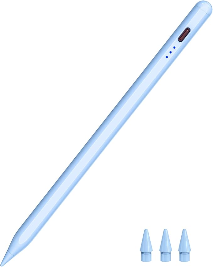 Stylus Pen for iPad 2018-2025, 15 Mins Fast Charging Pencil (1st Generation) with Tilt Sensitivity Magnetic Digital Pens for iPad 6-11, Air 3/4/5/M2/M3, Mini 5/6/7, Pro 11"/12.9"/M4/M5 (Blue)
