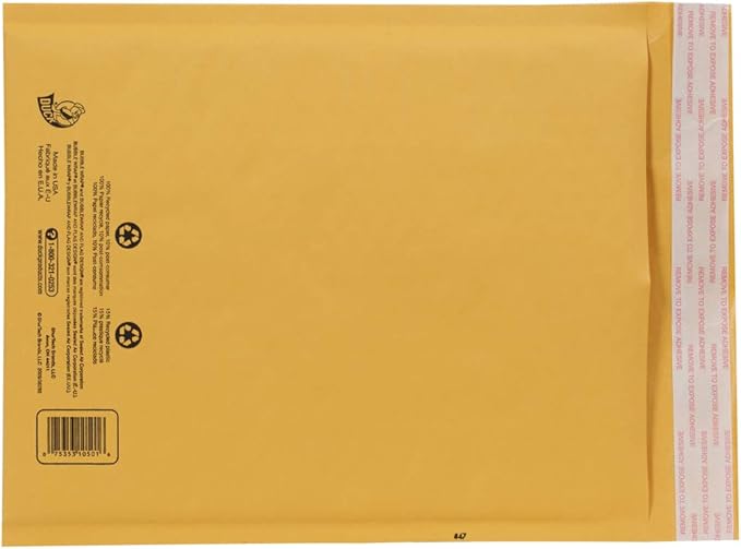 Duck Brand Kraft Bubble Mailers, #2 - 8.5 x 11 Inches, 25-Pack (394492)