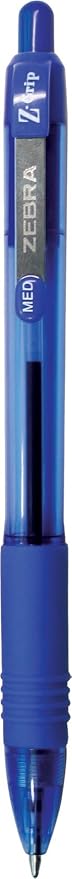Zebra Pen Z-Grip Retractable Ballpoint Pen, Blue Ink, 1.0mm, 12-Pack | Smooth Writing, Medium Point Tip, Ideal for Planners, Note-Taking, School and Office Supplies, and Everyday Writing (22220)