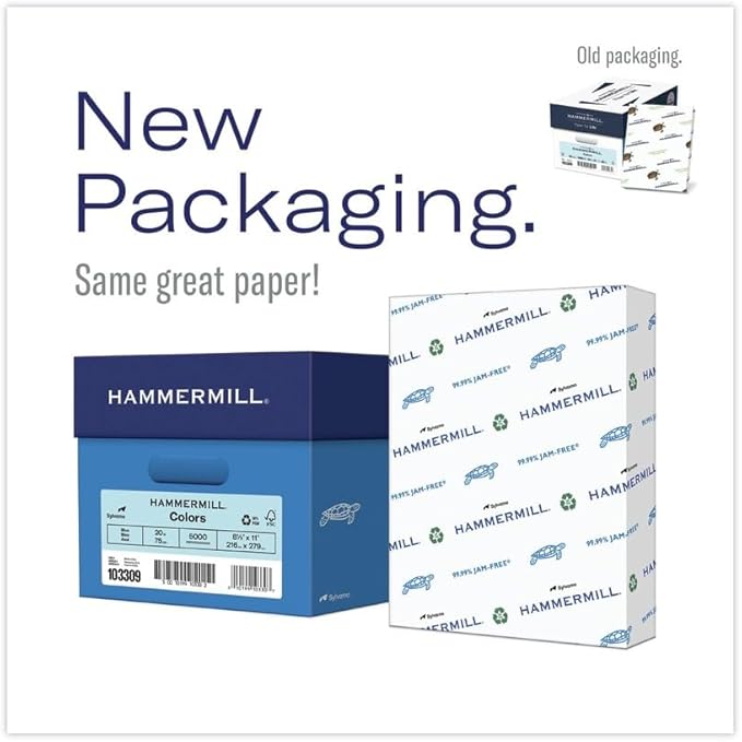Hammermill Colored Paper, 20 lb Canary Printer Paper, 8.5 x 11-10 Ream (5,000 Sheets) - Made in the USA, Pastel Paper, 103341C