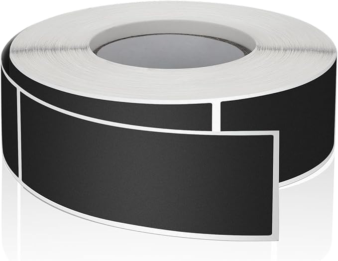 Black Rectangle Stickers 3 x 1 Inch Color Coding Labels Vinyl Roll Self-Adhesive Waterproof Removable 500 PCS