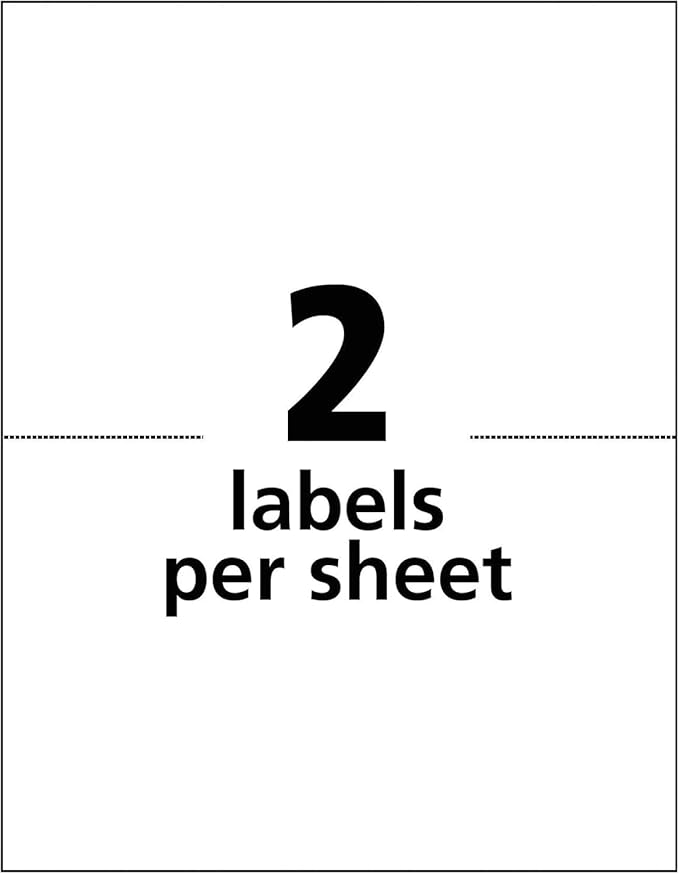 LabelMore Half Sheet Self Adhesive Shipping Labels for Laser & Inkjet Printers - White (20000 Labels)