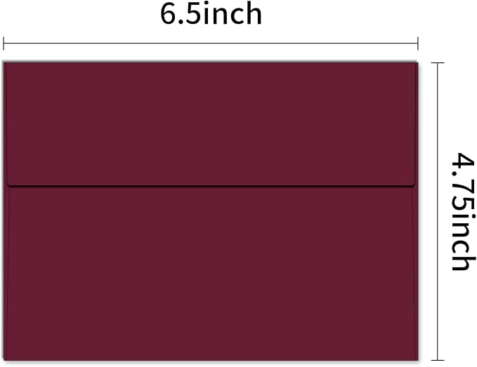 4x6 Envelopes For Invitation (50, Burgundy, A6) | A6 envelope 4.75x6.5 inch,Envelopes for A6 cards,Self Seal envelopes for weddings, greeting cards,baby shower,photos,birthday
