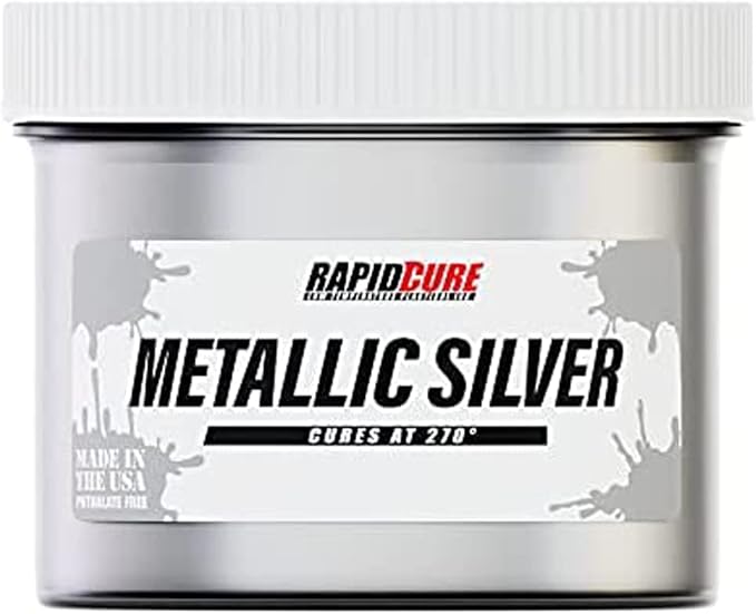 Rapid Cure® Screen Printing Ink Silver (Quart - 32oz.) - Plastisol Ink for Screen Printing, Fast Curing Fabric Paint - Screen Print Direct®, USA Made