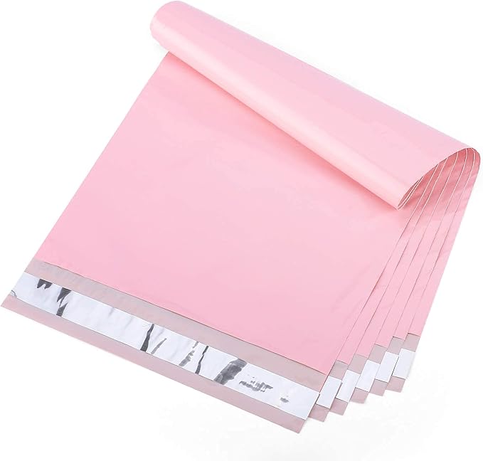 Metronic Poly Mailers 10x13 200 Pack, Small Shipping Bags for Clothes | Strong Adhesive Waterproof Tear-resistant Mailing Bags, Shipping Envelopes, Packing Bags for Clothing, Small Biz, Light Pink.