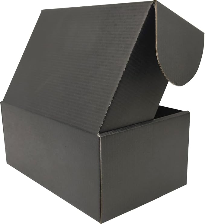 9x6x4 Shipping Boxes Set of 30, Black Mailer Corrugated Cardboard Box | for Packaging, Literature, Packing, Mailing, Storage, Small Business, Moving, Gift, Supplies, Quick Fold, Tab Locking
