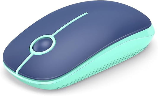 VssoPlor Wireless Mouse, 2.4G Slim Computer Laptop Mouse, Blue and Green | Portable Mouse, Plug & Play USB Nano Receiver, Quiet Silent Optical Mice for Notebook, PC, Laptop, Computer, Windows, Mac