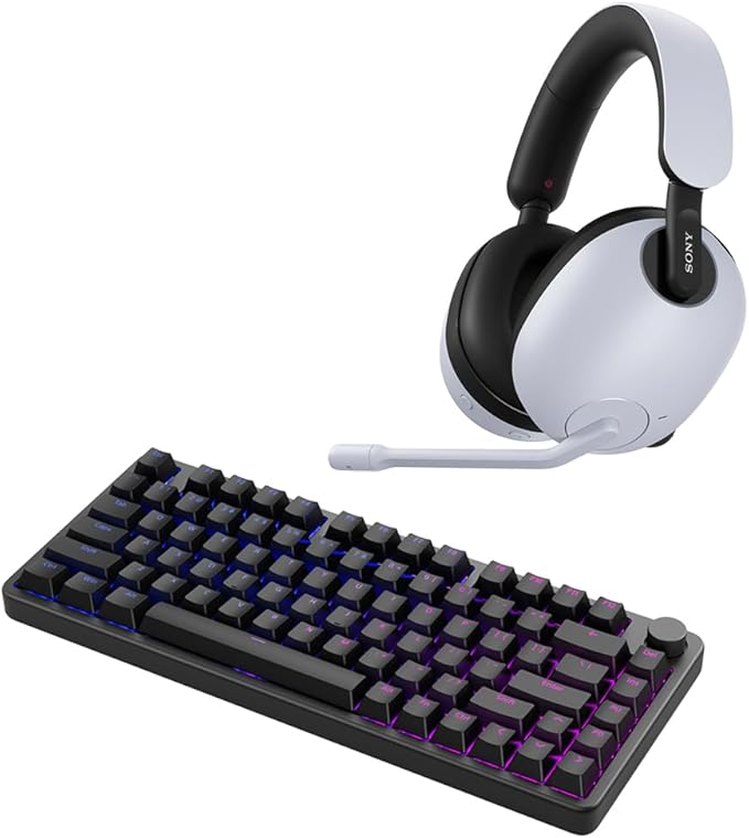 Sony INZONE H9 Wireless Noise Canceling Gaming Headset (White) + Gaming Keyboard