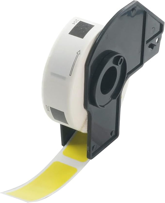 BETCKEY - Multi-Purpose Address Labels Replacement for Brother DK-1204 (0.66 in x 2.1 in), Compatible with Brother QL Label Printers [1 Rolls/400 Labels, Yellow]