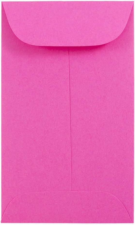 JAM Paper® Coin Envelope - 50 Envelopes per Pack (#3 Coin, Pink)