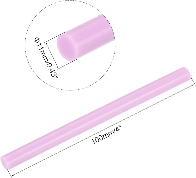 uxcell 20pcs Hot Glue Sticks for Glue Gun 11mm/0.43-inch x 4-inch Mini Hot Melt Adhesive Glue Stick Light Pink