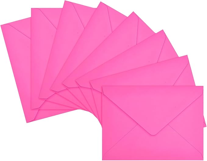 100 Pack A7 Envelopes, Rose Greeting Card Envelopes Self Seal, 5.24 x 7.24 in Envelopes for Birthday Graduation Baby Shower Wedding Invitation Cards