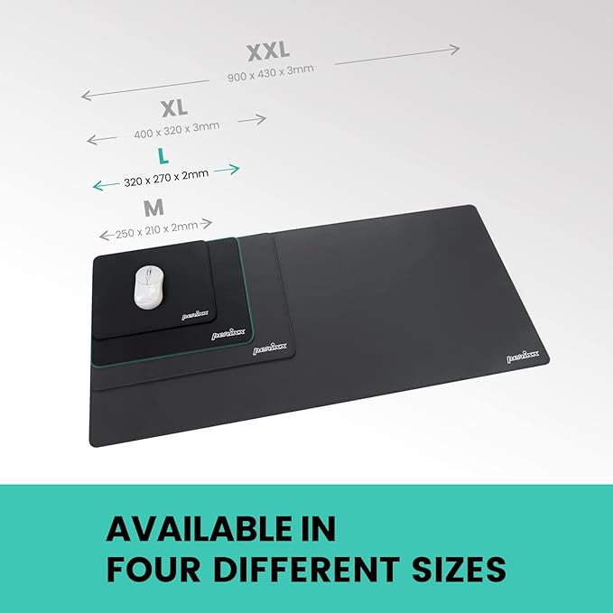 Perixx DX-1000L Waterproof Gaming Mouse Pad with Stitched Edge - Non-Slip Rubber Base Design for Laptop or Desktop Computer - L Size 12.60x10.60x0.08 Inches