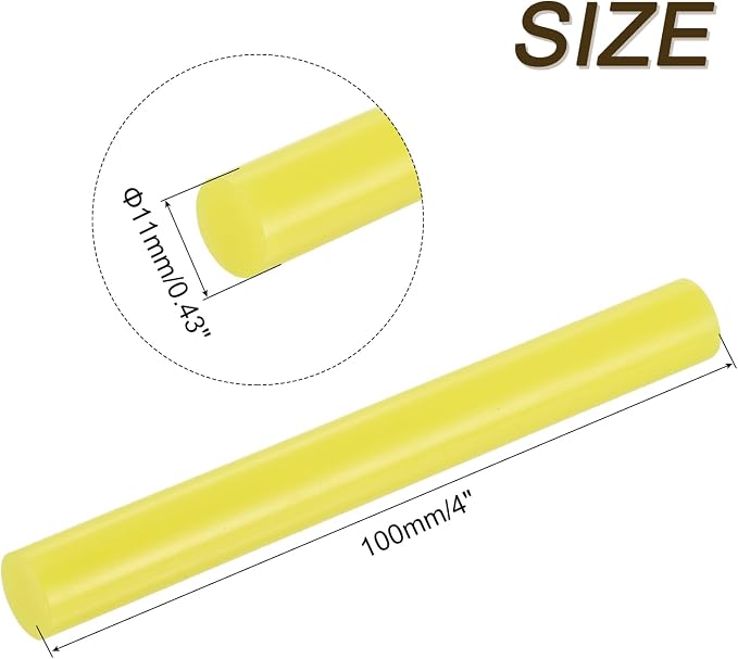 uxcell 30pcs Mini Hot Glue Gun Sticks 4-inch x 0.43-inch High Sticky Large Hot Glue Sticks for Glue Gun, Yellow