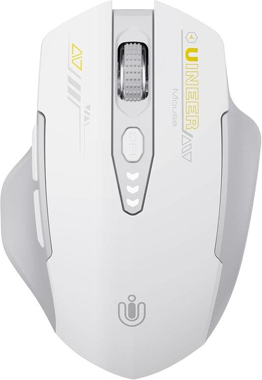 Wireless Bluetooth Mouse,[Upgraded] Rechargeable Computer Mice (BT 5.0/4.0+2.4G Hz) with Visible Battery Level, 4 Adiustable DPl, Portable PC Mouse for MacBook Chromebook