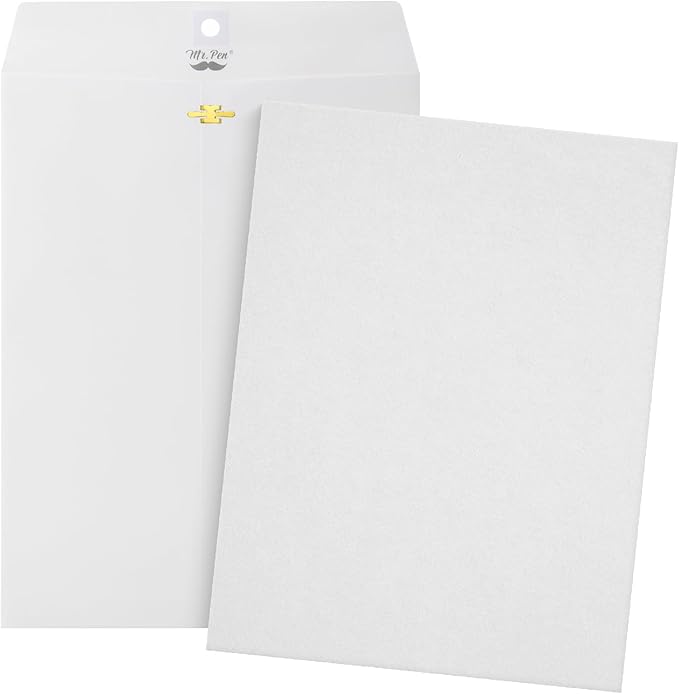 Mr. Pen- Clasp Envelopes, 18 Pack, 9" x 12", White Kraft Letter Size, Document Envelope, Clasp and Gummed Closure, Manilla