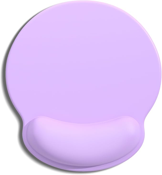 Auhoahsil Ergonomic Mouse Pad with Wrist Rest, Comfortable Silicone Non-Slip Computer Pain Relief Gel Mouse Mat with Wrist Support for Gaming, Work, Office, Women & Men, Cute Pattern, Purple