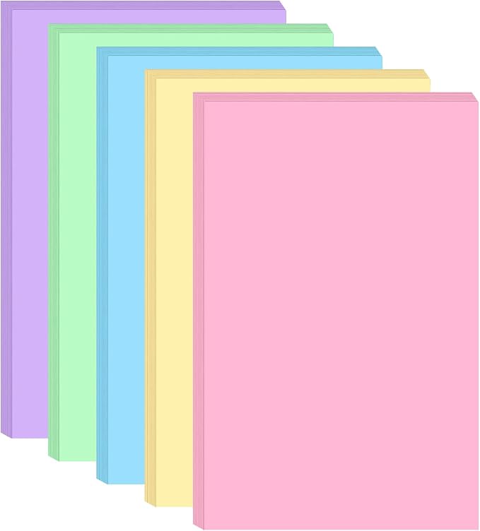 11" x 17" Colored Copy & Print Paper - 50 Sheets/100 Pages 5 Colors Rainbow Printer Paper, 20 lb Ledger Size Colored Origami Paper in Office/School/Home