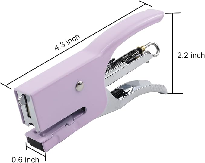 Small Hand-held Stapler Set, 15 Sheet Capacity, Includes 750Pcs Staples and A Staple Remover, Mini Desktop Stapler for Office, School, Home or Travel Use. (Purple)