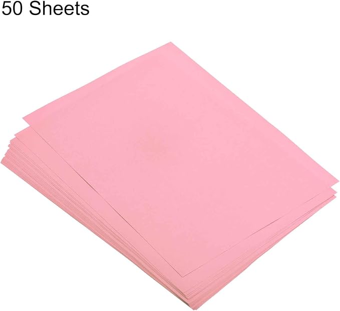 MECCANIXITY 50 Sheets Colored Copy Paper 8.3 x 5.8 Inch Printer Paper 80gsm Light Pink for Office Printing, Document Copying, Invitations, Forms, Art Projects