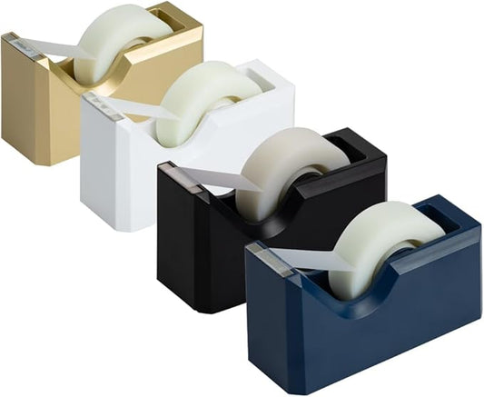 JAM PAPER Colorful Desk Tape Dispensers - Assorted Business Colors - 4/Pack